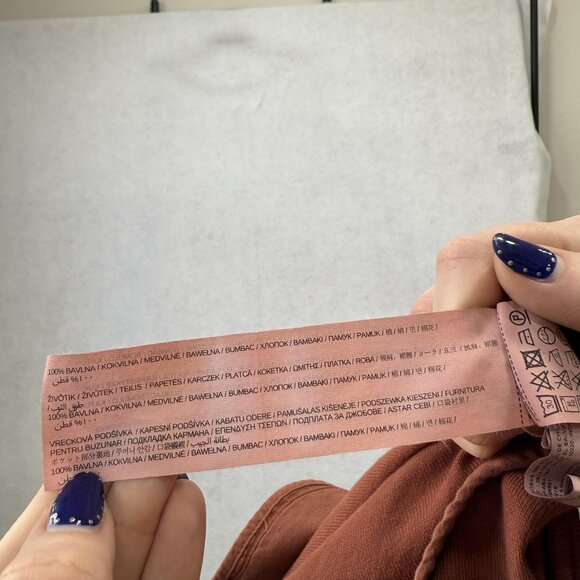 MNG Casual Coat Womens Small Rust Brown Long Trench 100% Cotton Duster - Picture 4 of 10